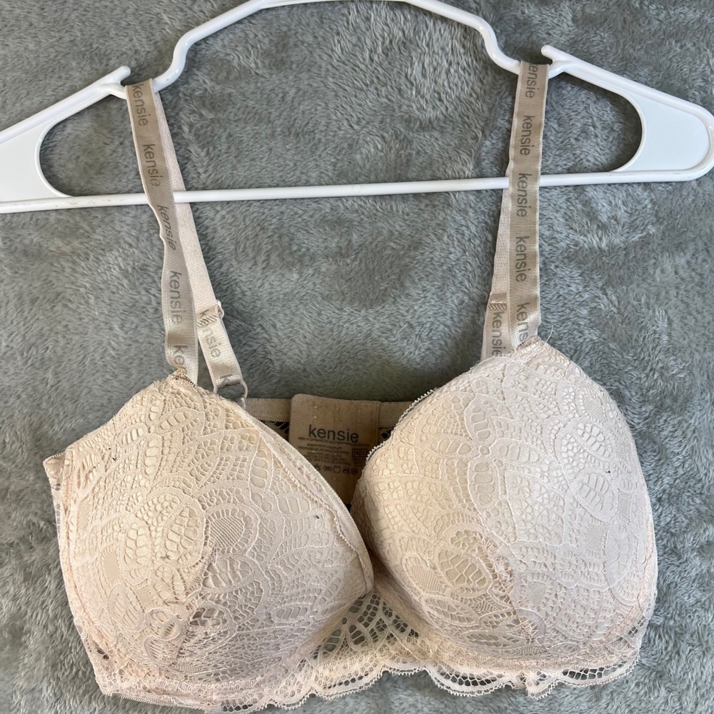 kensie‎ Womens 34DD Beige Lace Push Up Bra Lingerie Intimate Aparel Comfortable
